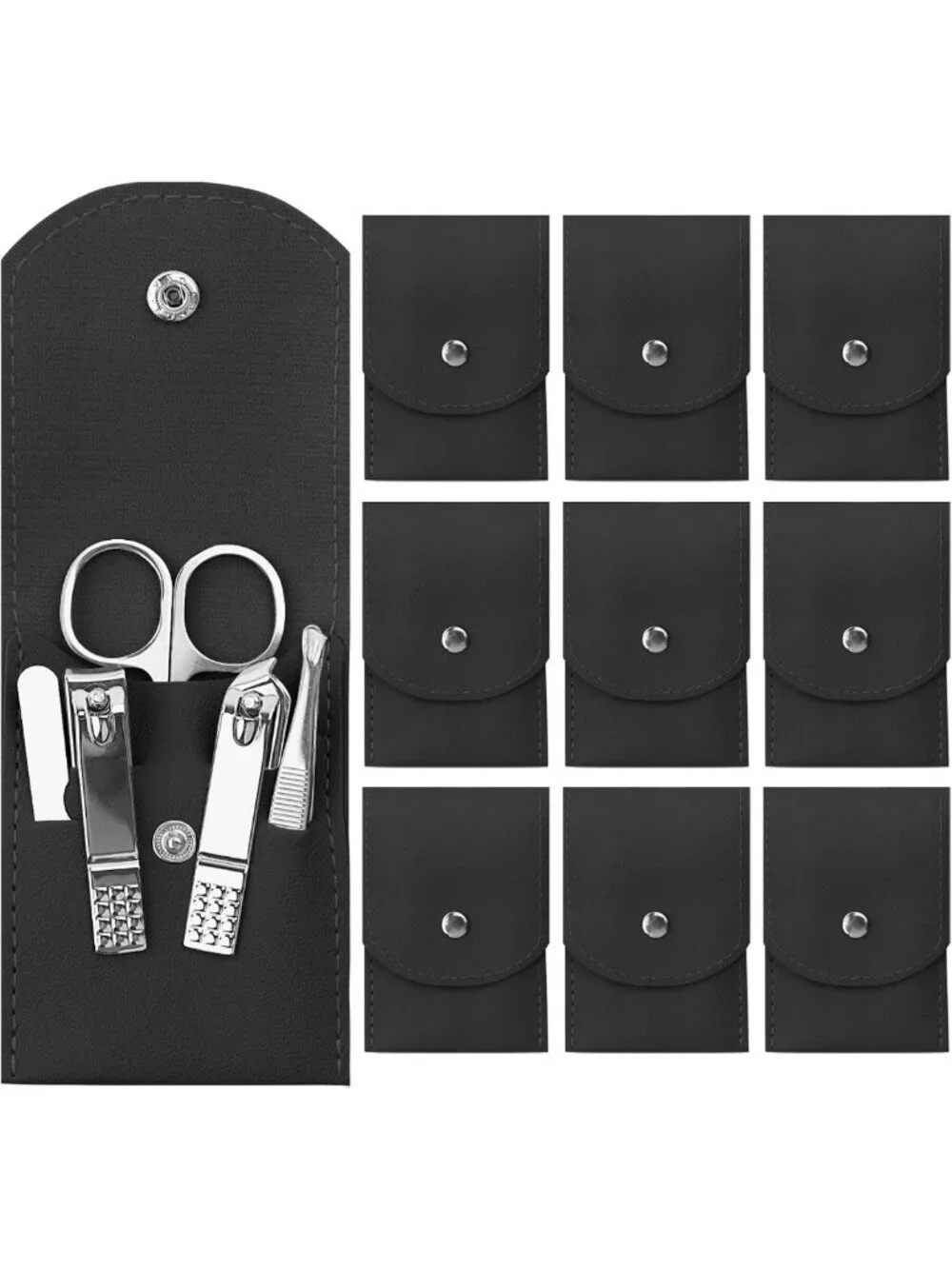 12-Pack Professional Manicure Set - Stainless Steel Nail Clippers & Grooming Kit